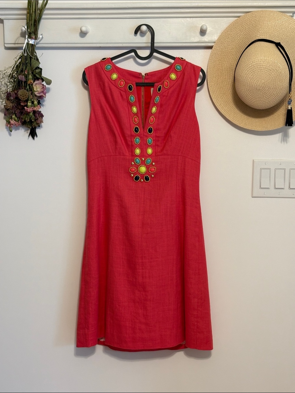 Kate Spade Bright Coral Textured Dress